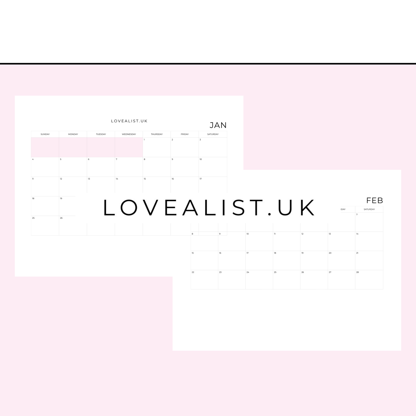 A5 - 2026 Monthly Overview