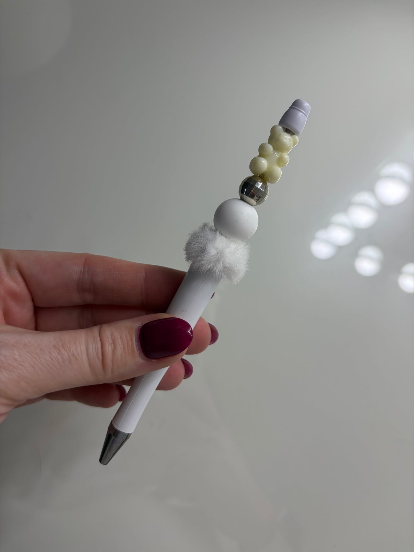 White Bear Fluffy Pen