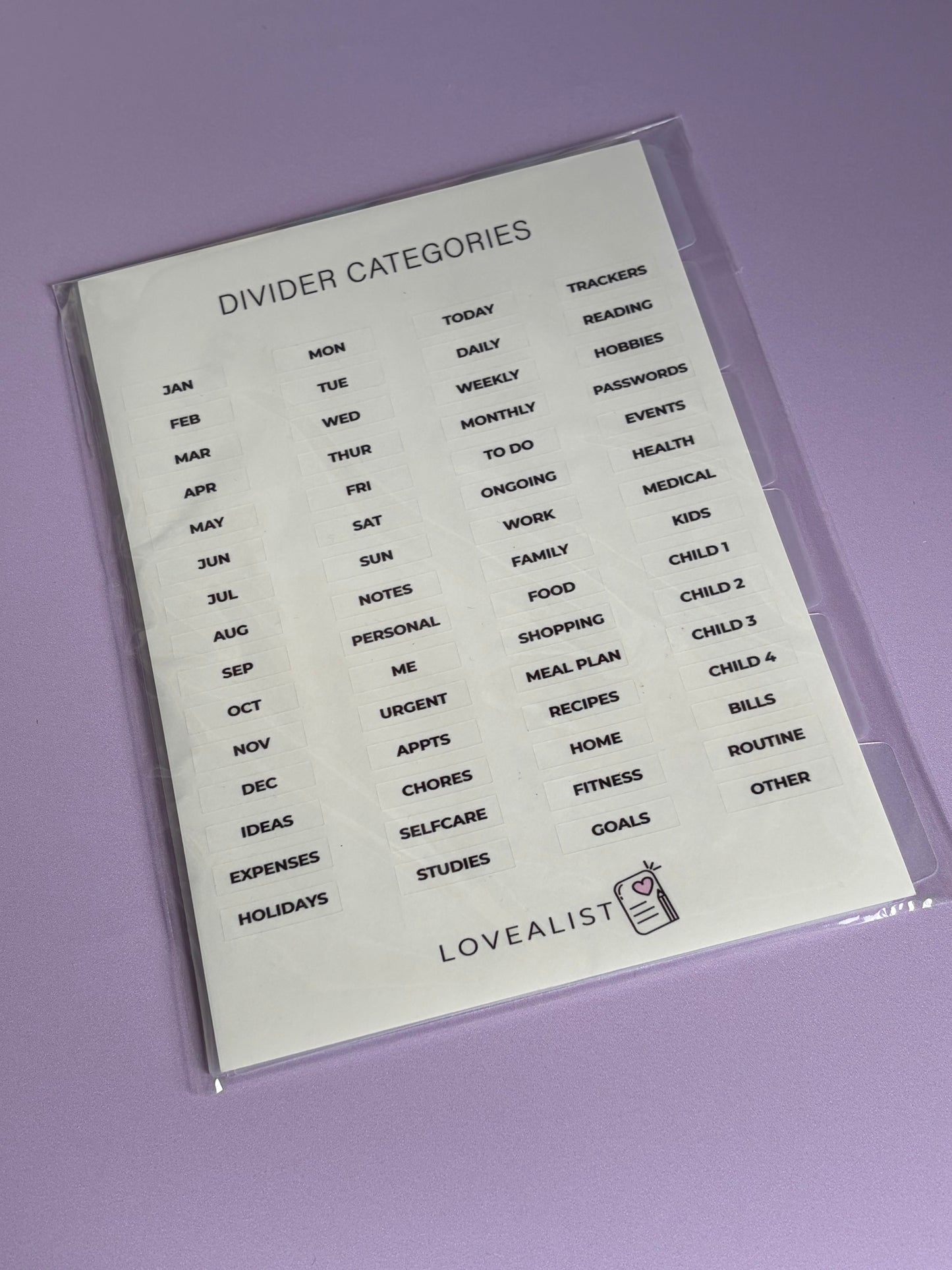 A5 - Dividers