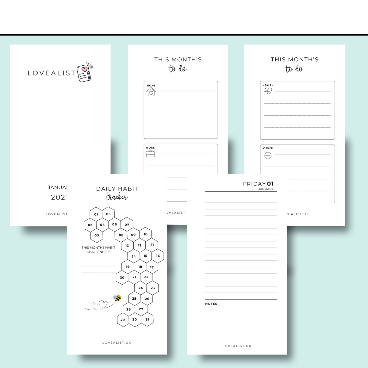 A6 - 2027 Day Per Page - 1 Month