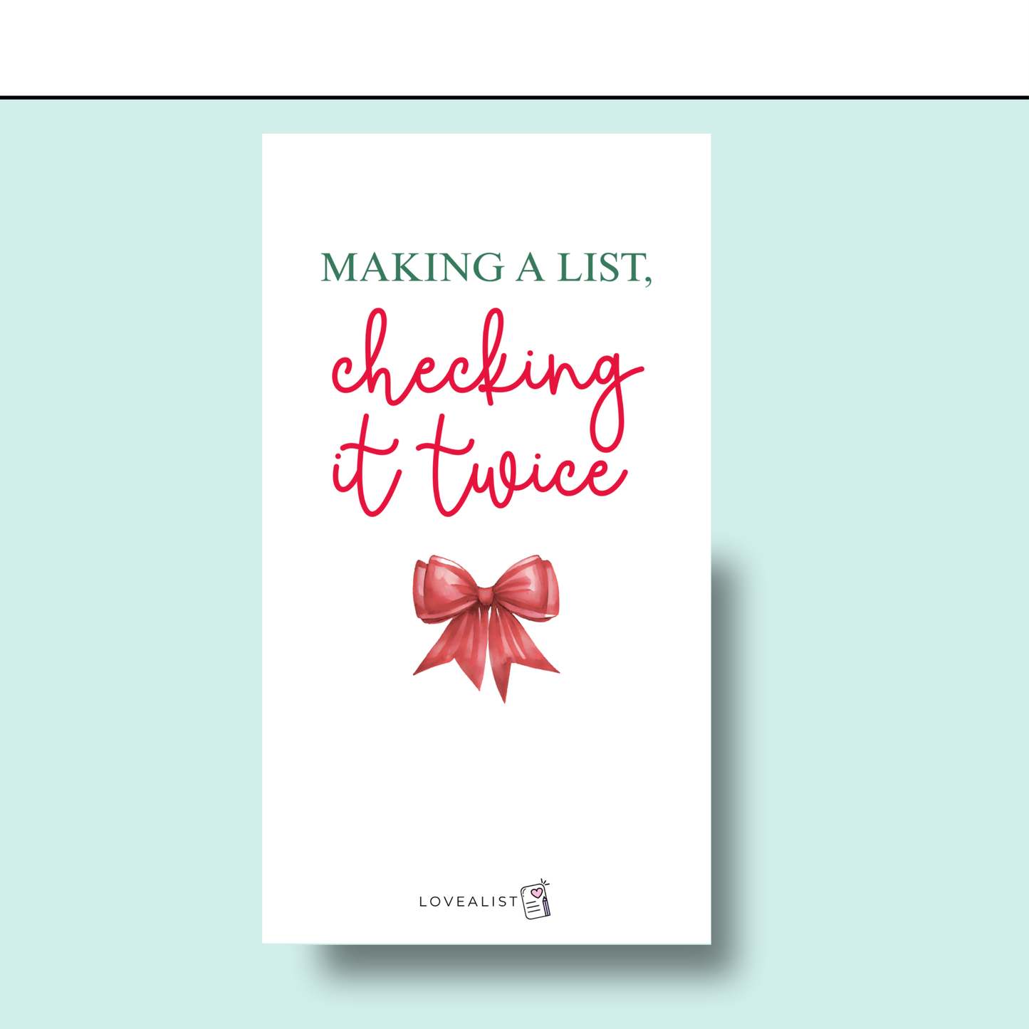 A6 - Index Page - Making a List, Checking it Twice