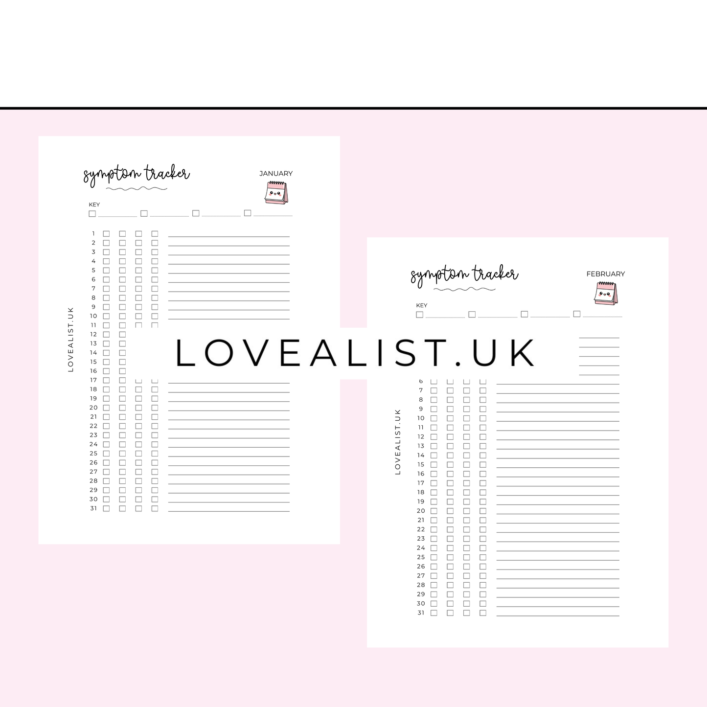 A5 - Monthly Symptom Tracker