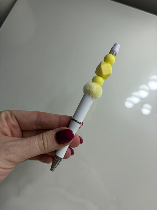 White Lemon Fluffy Pen