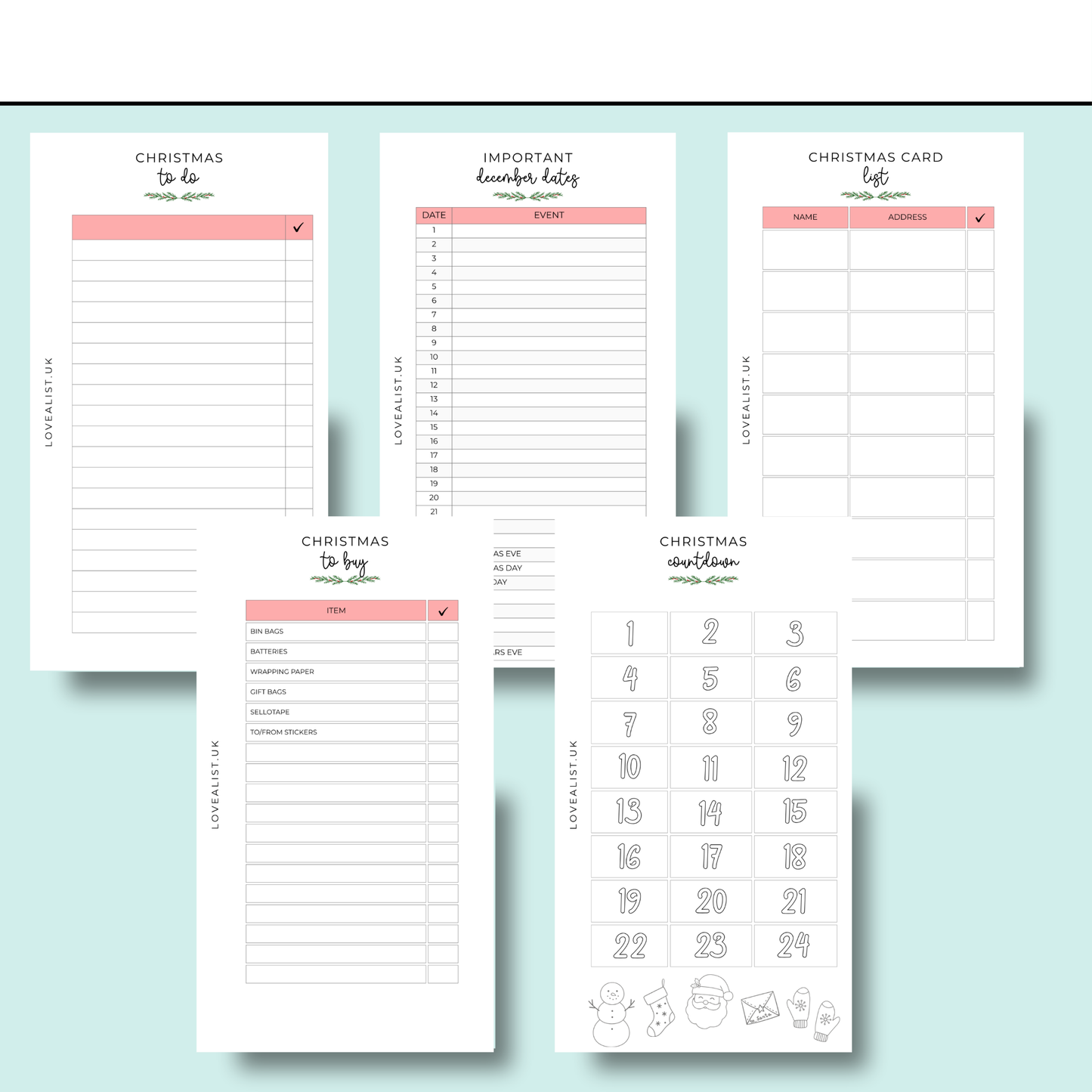 A6 - Christmas Planner