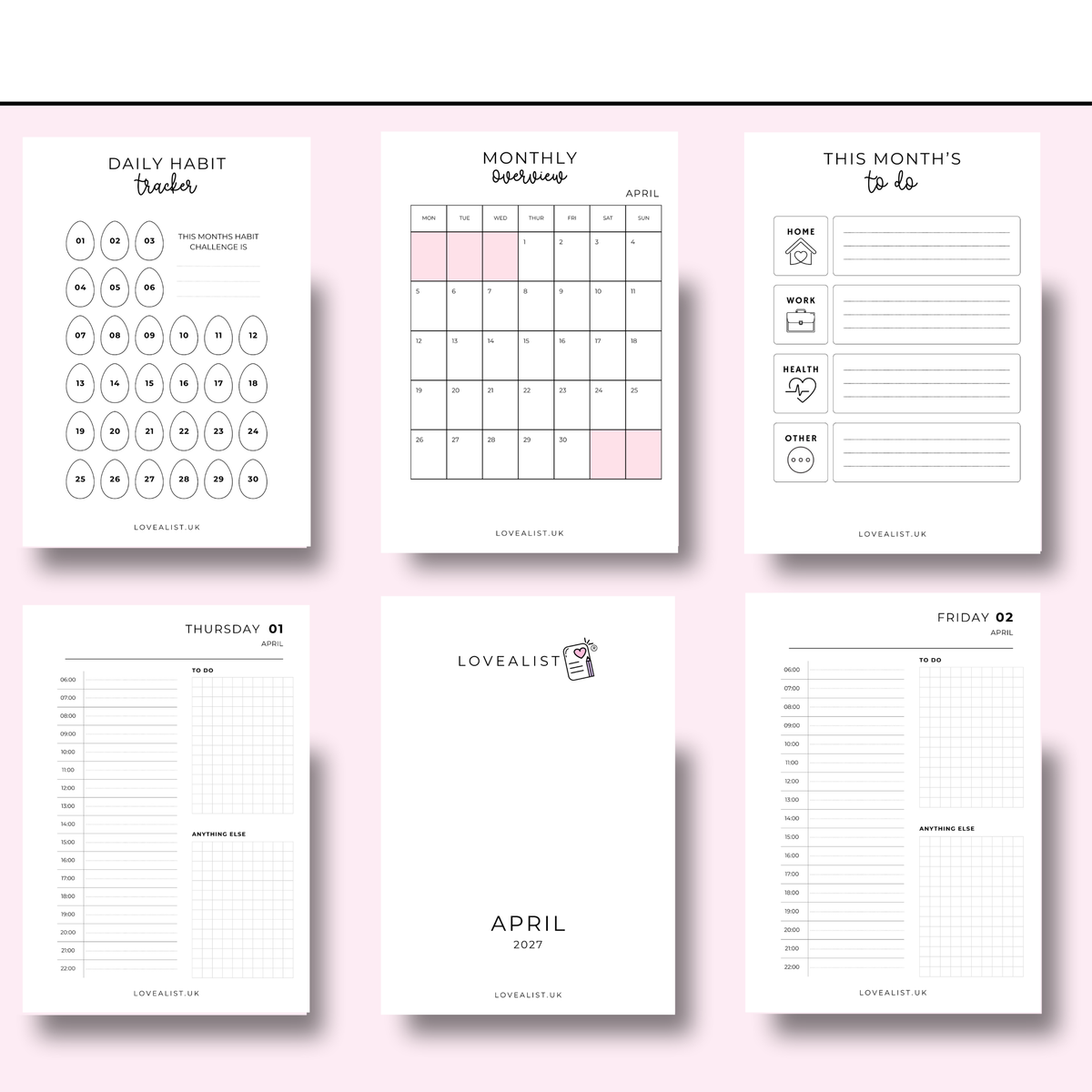 A5 - 2027 Day Per Page - 1 Month