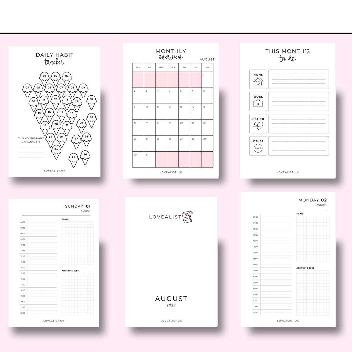 A5 - 2027 Day Per Page - 1 Month
