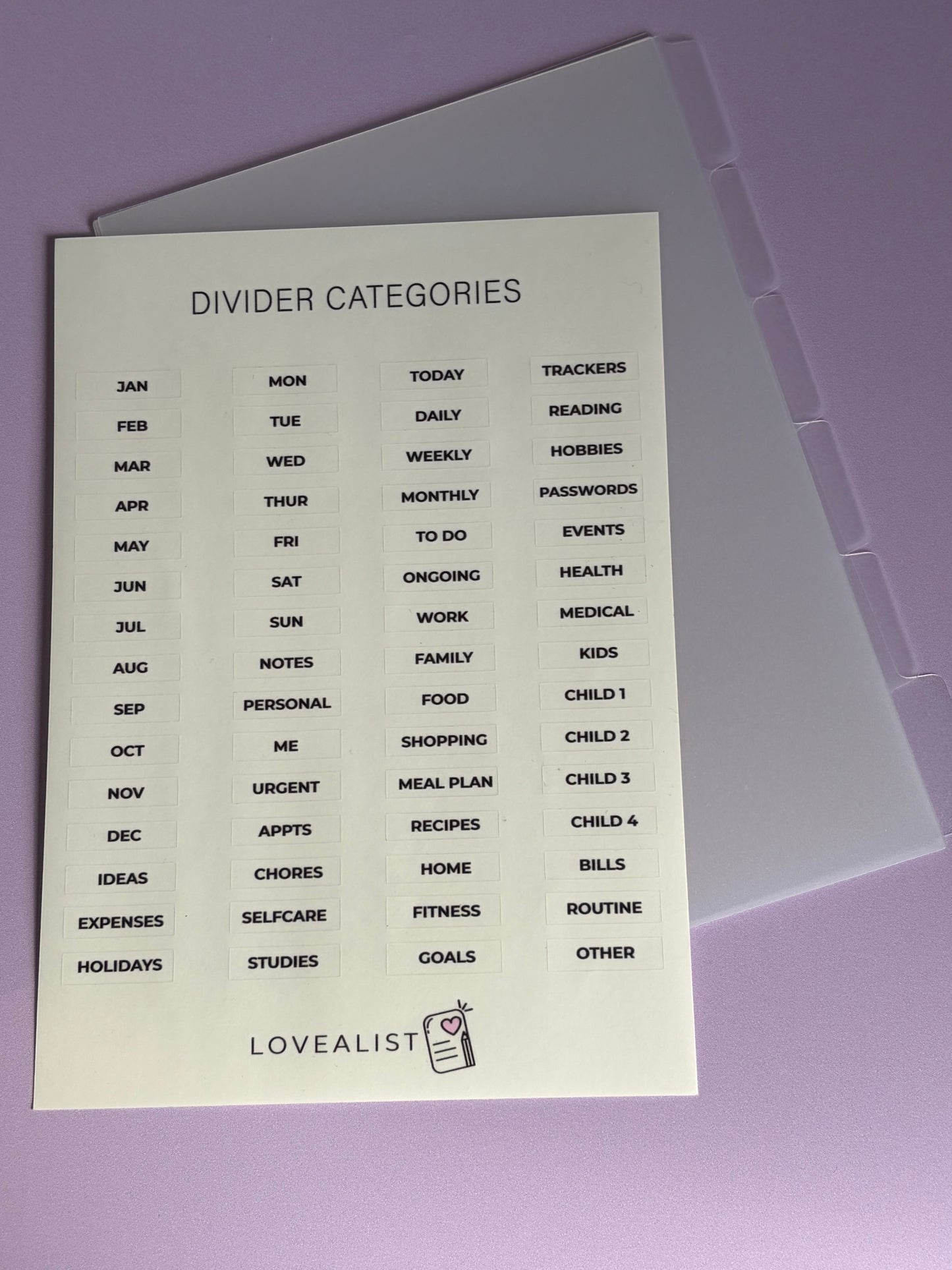 A5 - Dividers