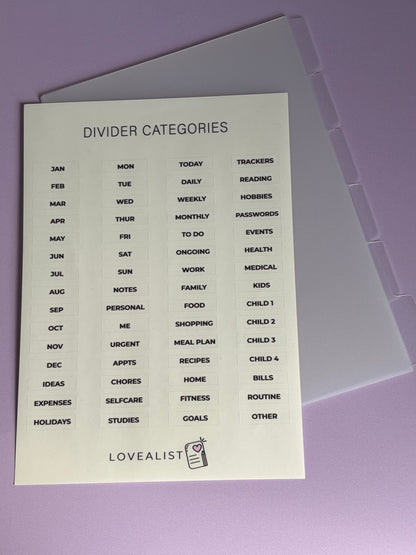 A5 - Dividers