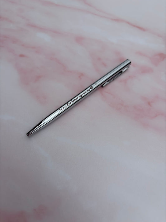 Silver Ballpoint Pen - Engraved