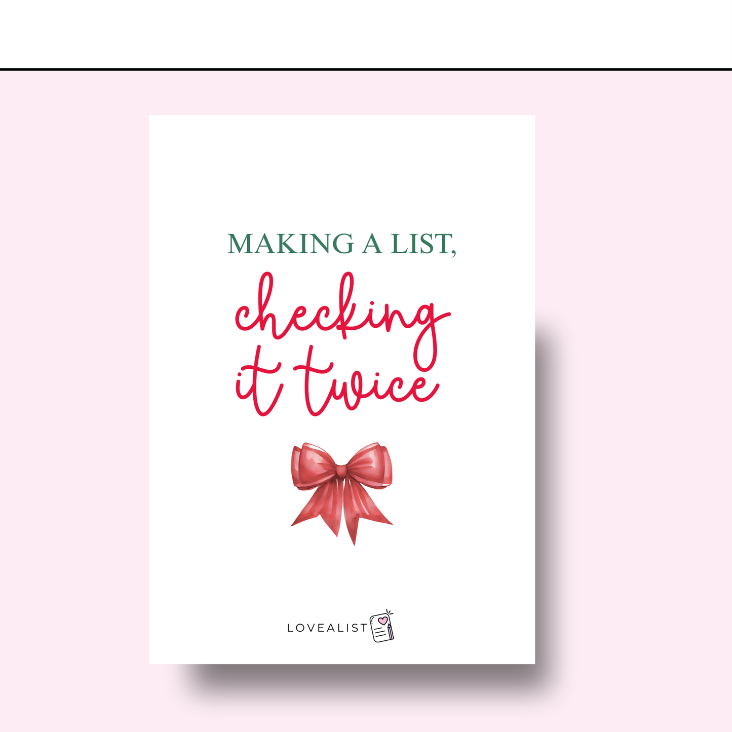 A5 - Index Page - Making a List, Checking it Twice
