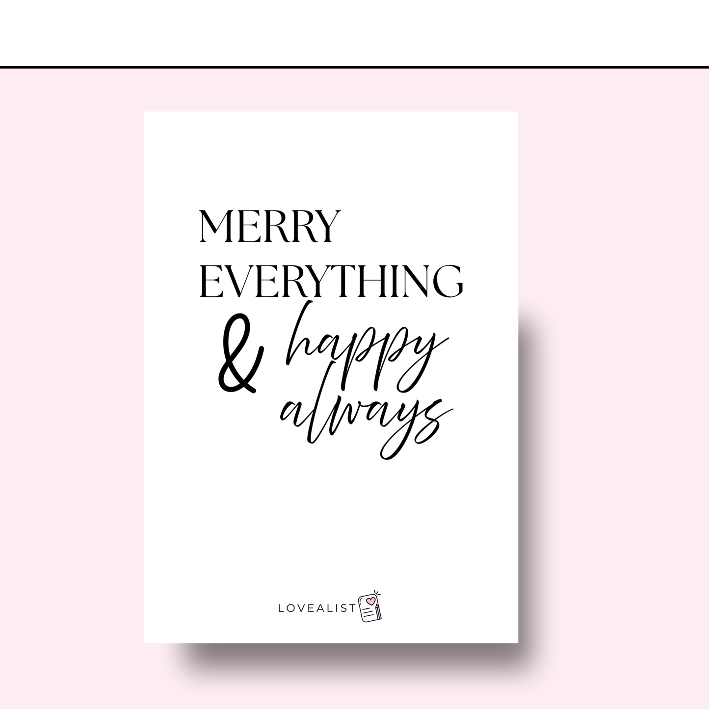 A5 - Index Page - Merry Everything & Happy Always