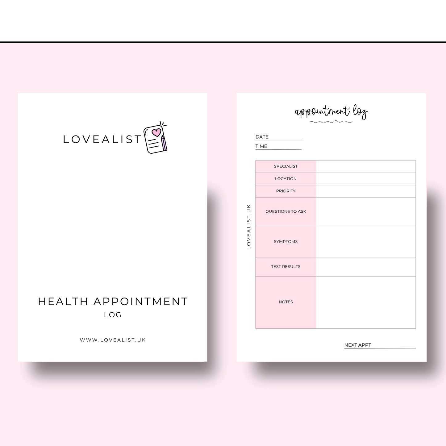 A5 -  Health Appointment Log