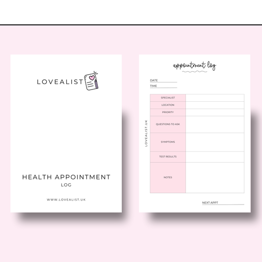 A5 -  Health Appointment Log