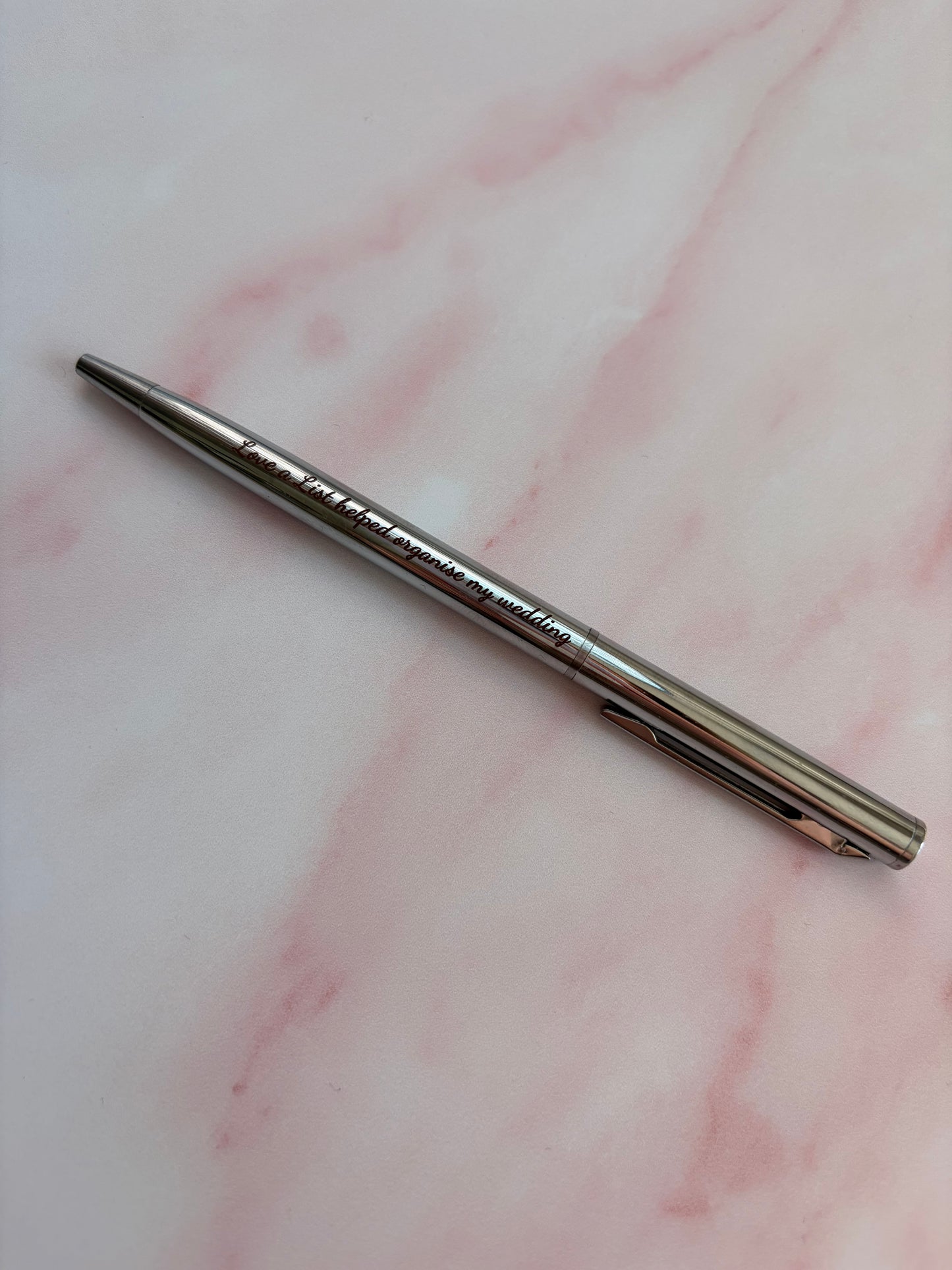 Silver Wedding Ballpoint Pen - Engraved