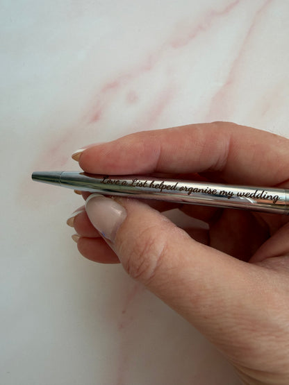 Silver Wedding Ballpoint Pen - Engraved
