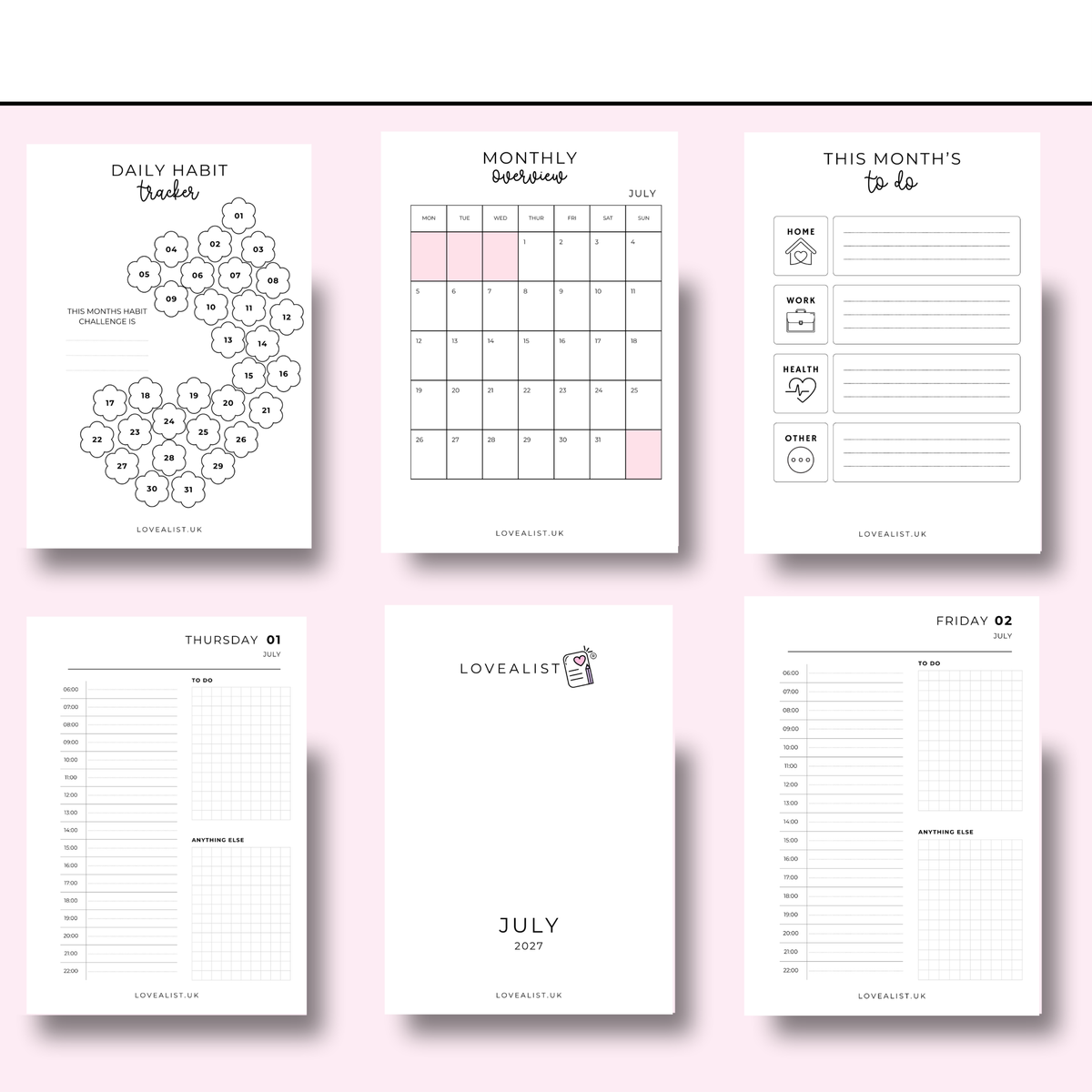 A5 - 2027 Day Per Page - 1 Month