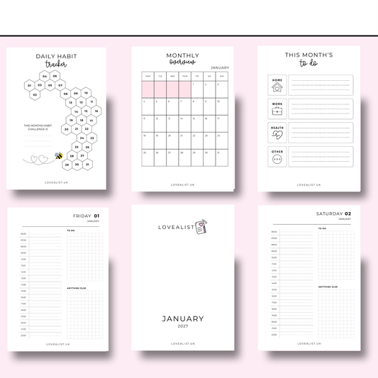 A5 - 2027 Day Per Page - 3 Month