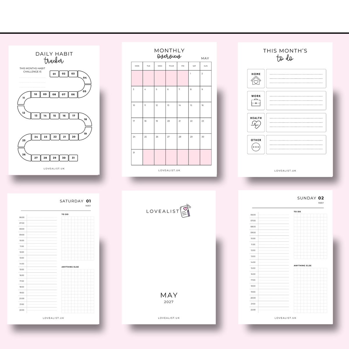 A5 - 2027 Day Per Page - 1 Month