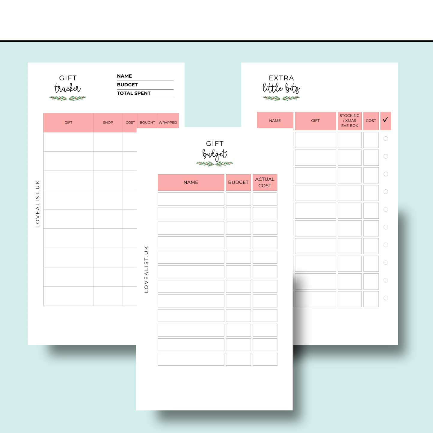 A6 - Christmas Gift Tracker