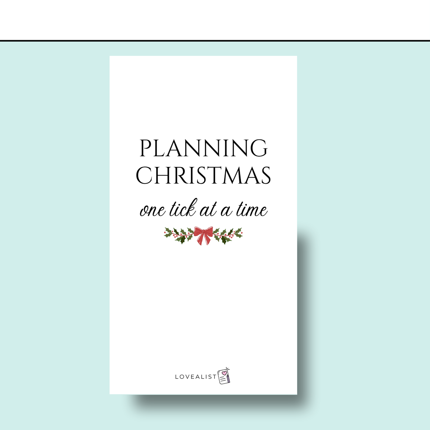 A6 - Index Page - Planning Christmas, One Tick at a Time