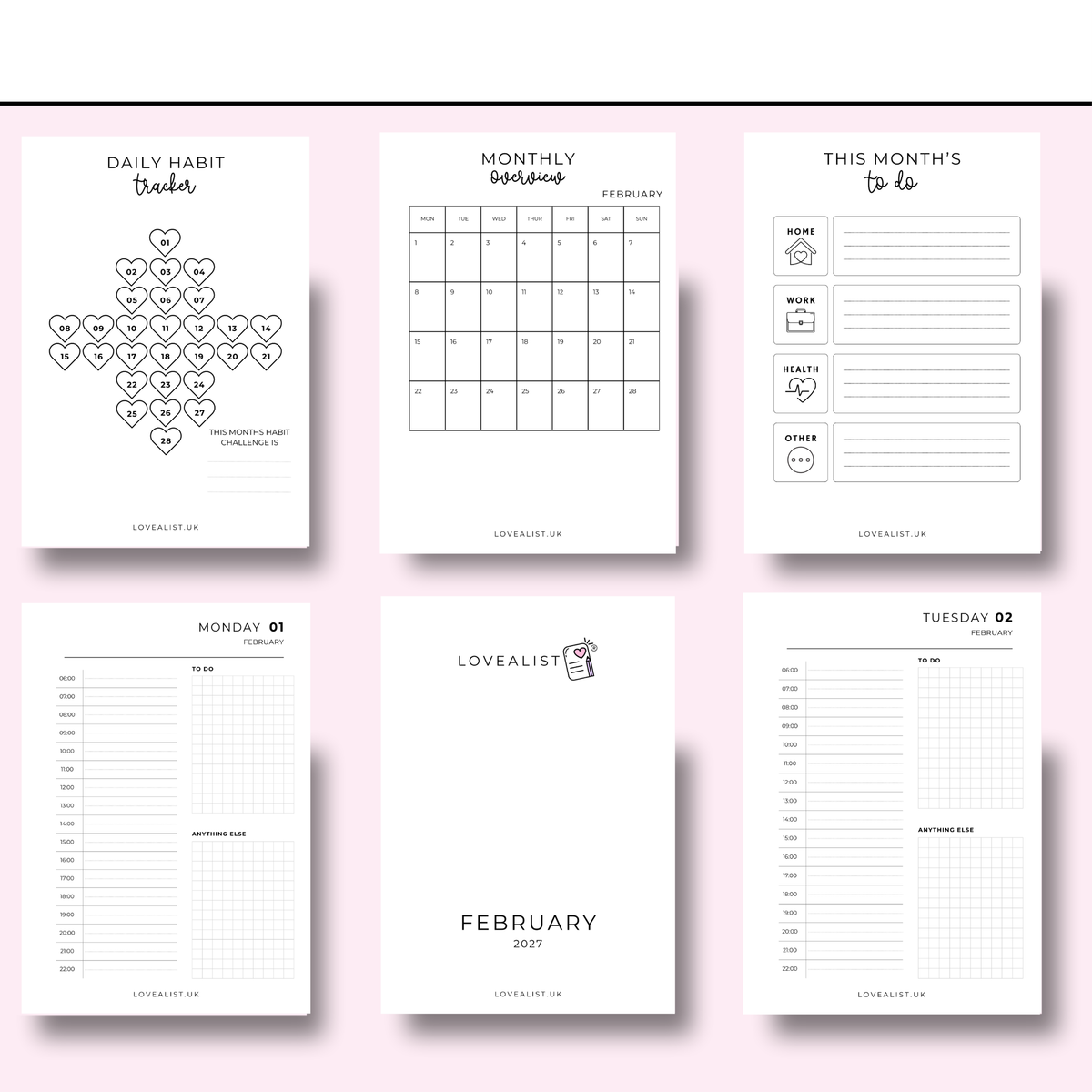 A5 - 2027 Day Per Page - 1 Month