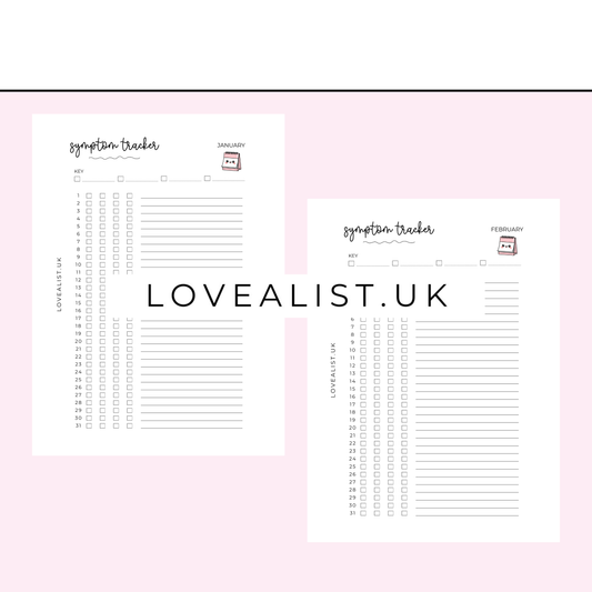 A5 -  Monthly Symptom Tracker